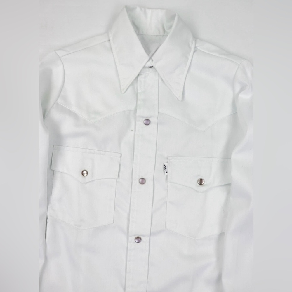 Levi's White Western pearl snap Shirt with Classic Collar